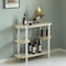 Fabulaxe Modern Display Wooden Console Bar with Tiered Open Shelves, Mini Bar with Wine Storage, White QI004485.WT - alternate 7